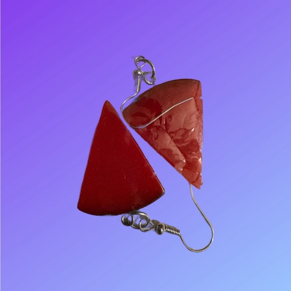 Red Watermelon Earrings - Picture 1 of 2